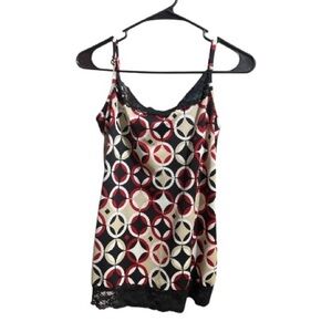 Black and Red Geometric Camisole